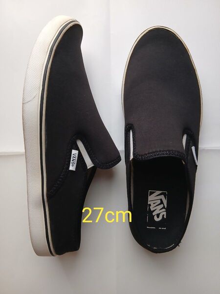 VANS バンズ スリッポン 軽量 ブラック メンズ 27cm