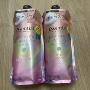 【新品未使用】エッセンシャル うるおいバリアシャンプー シルキー&スムース 2個 シャンプー 詰め替え用 つめかえ用 詰替