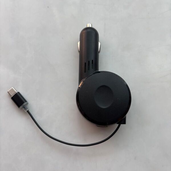 車載充電器 シガーソケット USB Type-C ケーブル一体型