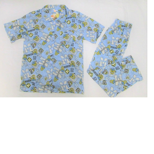  Mini on Mini on z пижама размер 110 короткий рукав длинные брюки хлопок 100% бледно-голубой * изображение. используя .. делает *