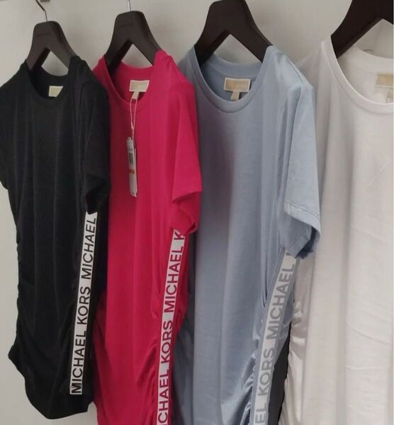【新品 タグ付】MICHAEL kマイケルコース オーガニックコットン ロゴテープ Tシャツ L