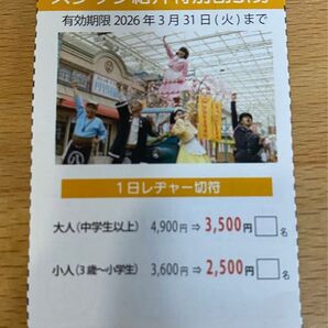 西武園ゆうえんち 特別割引券 優待券 チケット 遊園地 プール 折り紙1枚