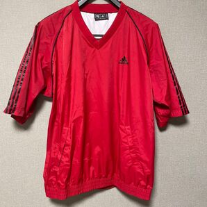 adidas アディダス ゴルフ プルオーバー レインブルゾン 半袖 Vネック 赤系 メンズ XO XXL相当
