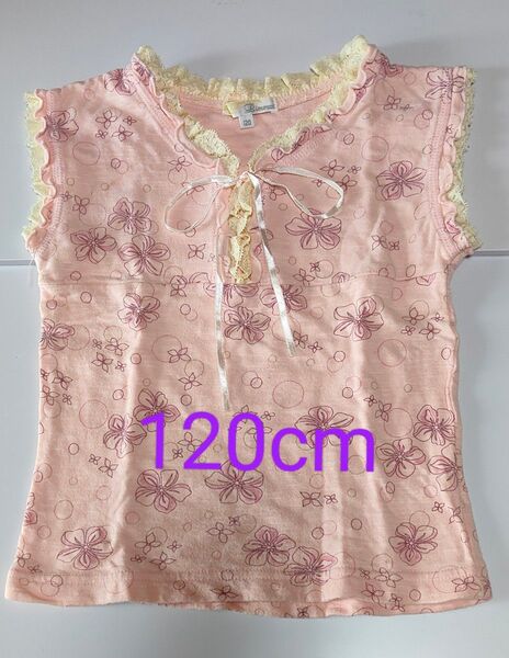 ★ 中古 ★ 女の子 こども服 夏服 トップス カットソー Tシャツ ノースリーブ 120cm