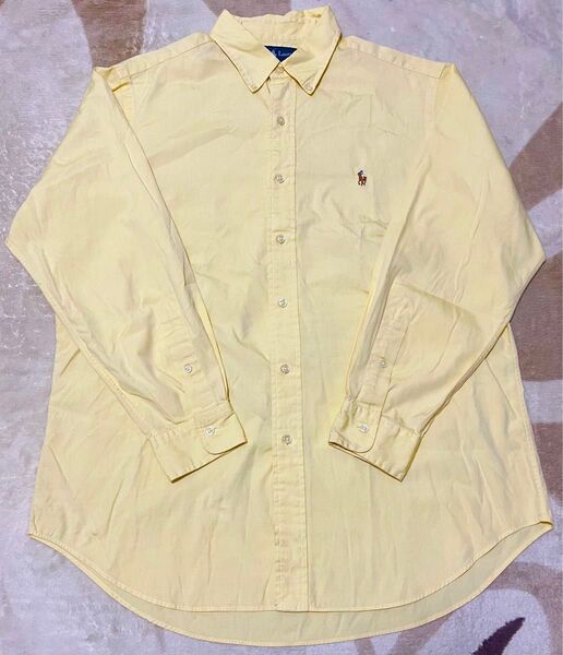 RALPH LAUREN ラルフローレン 長袖シャツ ロングシャツ 黄色 イエロー 古着 メンズ 大きい classic fit