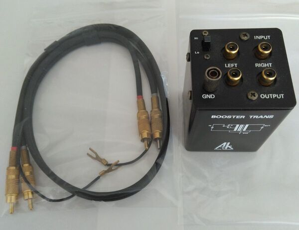 AK sound research MC カートリッジ 昇圧 トランス + audio-technica RCA フォノケーブル