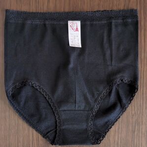婦人用 深ばきレース付きショーツ 黒 LL 1枚