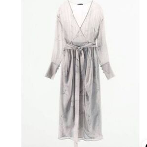 マーブル柄カシュクールワンピースドレス(ZARA)