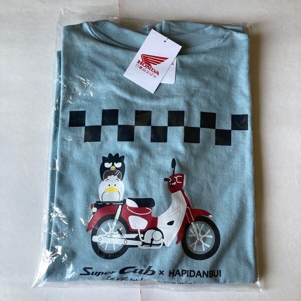 HONDA ホンダ スーパーカブ サンリオ はぴだんぶい コラボ Tシャツ 半袖 メンズ 綿100% バックプリント Mサイズ