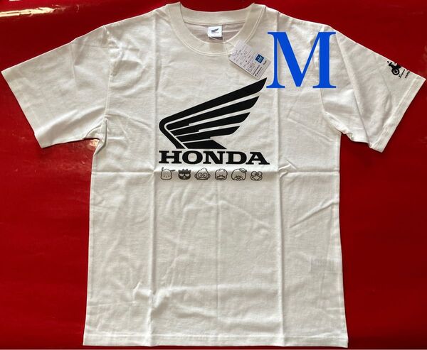 HONDA ホンダ サンリオ はぴだんぶい コラボ Tシャツ 半袖 メンズ 綿100% 白 Mサイズ タグ付き