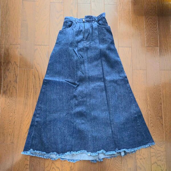 美品★デニムスカート ロングスカート Aライン フレアスカート レディース