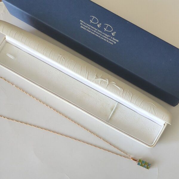 PePe ブルートパーズとペリドットペンダント18k 約45cmネックレス