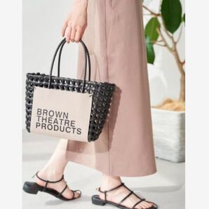 【美品】BROWN THEATRE PRODUCTS ☆ WEB限定 ロゴラベルカゴBAG ☆ブラック