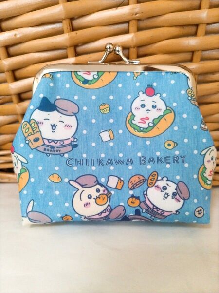 ☆ハンドメイドがま口ポーチ ちいかわ ベーカリー☆