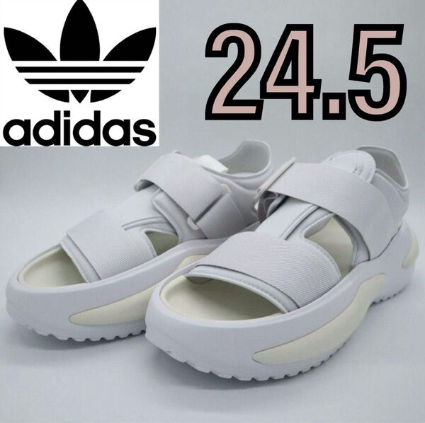 adidas 24.5cm MEHANA SANDAL W 厚底サンダル ホワイト