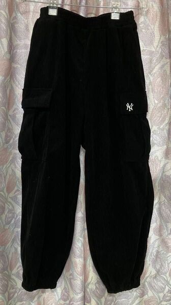 アベイル コーデュロイカーゴパンツ ブラック 黒 タグ付き ウエストゴム 未使用 Lサイズ