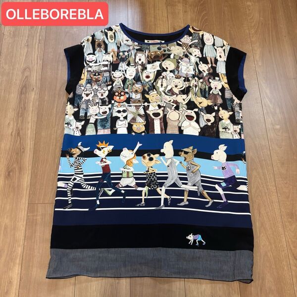【美品】OLLEBOREBLA アルベロベロ ロングチュニック マラソンブタさん