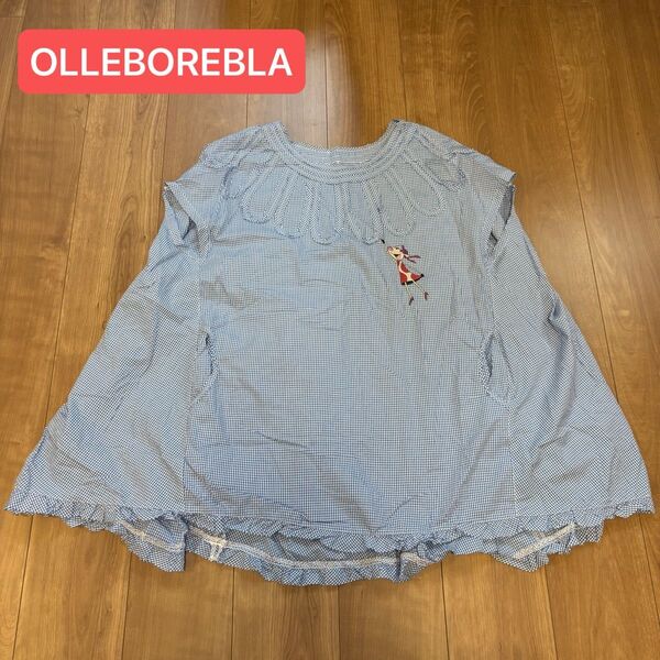 【美品】OLLEBOREBLA アルベロベロ チュニック チェック柄 ブタさん刺繍