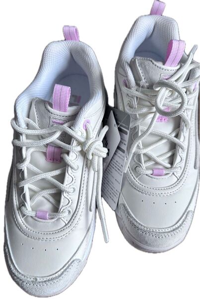 【美品】FILA Disruptor 2 Zip ウィメンズ スニーカー 24.5cm ホワイト/ピンク 未使用