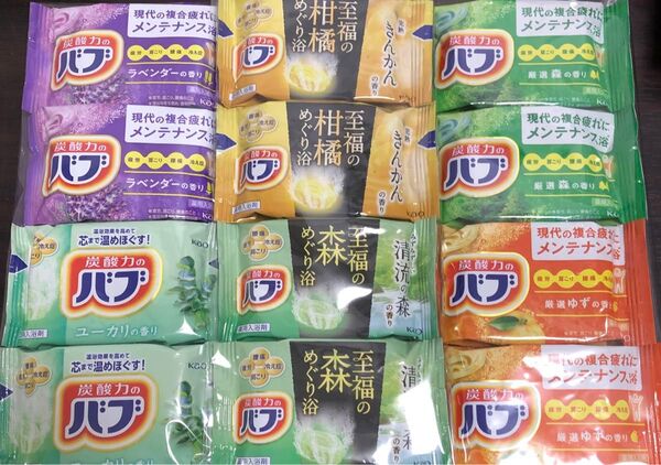花王の入浴剤 炭酸力のバブ!6種類12錠♪ お風呂リラクゼーション♪