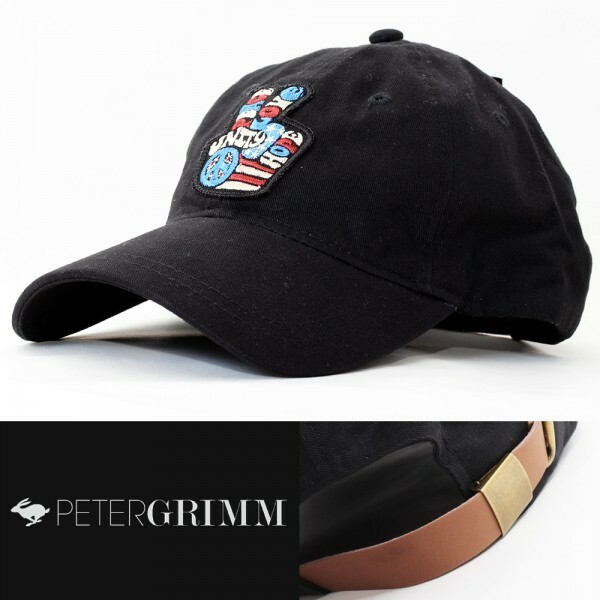 ローキャップ 帽子 メンズ レディース Peter Grimm ピーターグリム Peace ピース ブラック PGC1218 USA アメリカン ブランド
