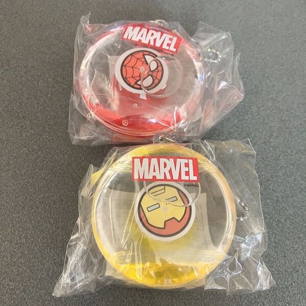 MARVEL ドロップモーション キーホルダー スパイダーマン アイアンマン