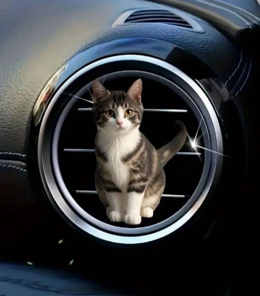 キジシロ キジ白 カーアクセサリー カーインテリア 猫 ネコ ねこ マイカー 車内 2D