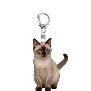 小ぶりタイプ シャム猫 アクリル キーホルダー 2D 猫 ネコ ねこ