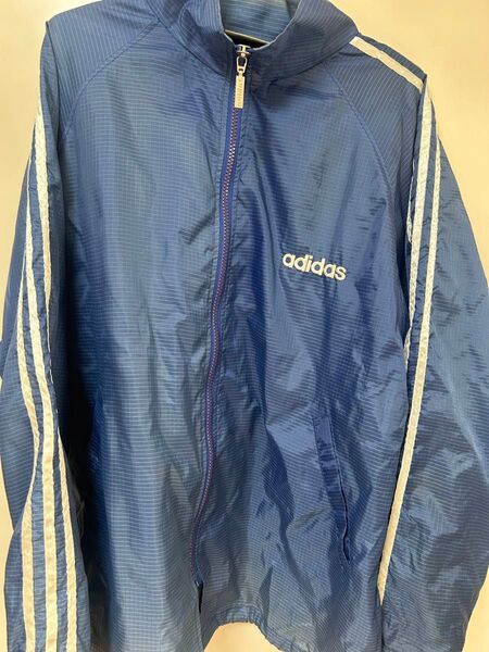 adidas ナイロンジャケット ウインドブレーカー ブルー