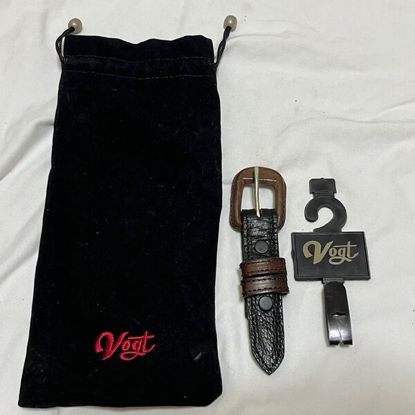 Vogt ボグト ベルトブラックレザーベルト 革製品 収納 巾着付き