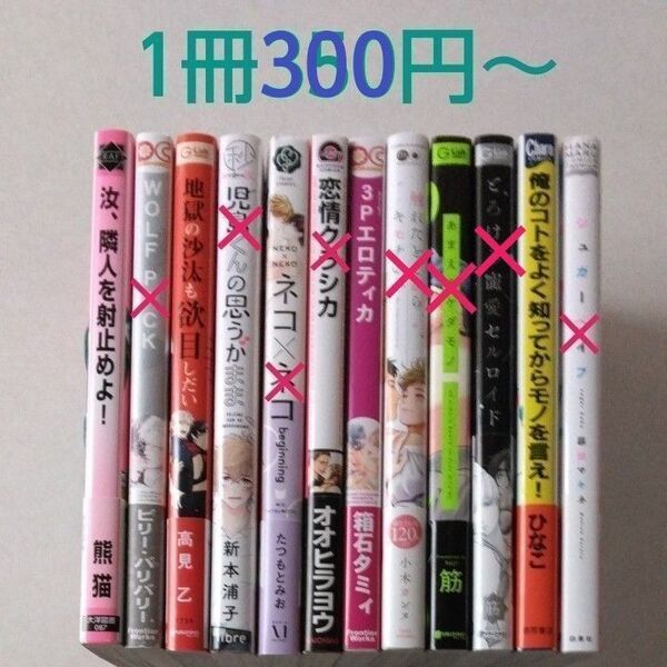 BLコミック/中古/まとめ売り/バラ売り/1冊300円~4冊600円(値下げしました)
