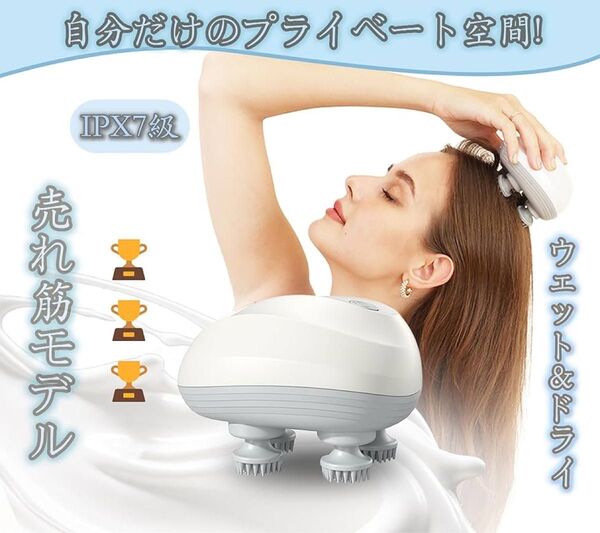 電動頭皮ブラシ 乾湿両用 3D振動 頭皮ブラシ ほぐす 頭皮ブラシ ブラシ