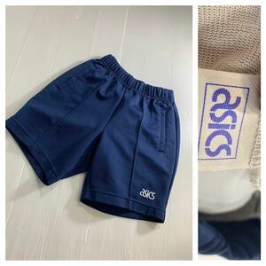 asics Asics navy blue poly- cotton Logo embroidery shorts short pants shorts 140 navy approximately 48~80cm