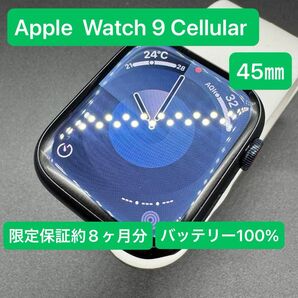 Apple Watch Series 9 GPS+Cellularモデル 45mm ミッドナイトアルミニウム ステンレスバンド