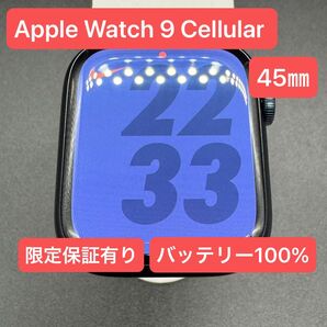 Apple Watch Series 9 GPS+Cellularモデル 45mm ミッドナイトアルミニウム ステンレスバンド