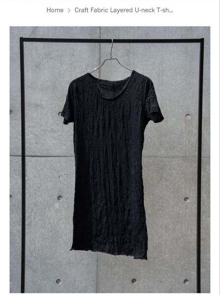 Craft Fabric Layered U-neck T-shirt【black】 シュウト PRY