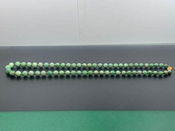 翡翠ビーズ 高級ネックレス 24k