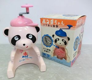 [NH039] Showa Retro Panda Chan chip ice machine ice shaving vessel ... pink manually operated 1984 year made Junk 