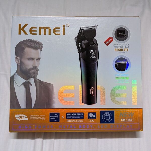 KEMEI プロ仕様 バリカン 9000rpm DLCブレード