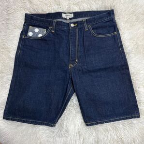 美品☆TOMMYトミー デニムショートパンツ 水玉ドットサイズLインディゴ