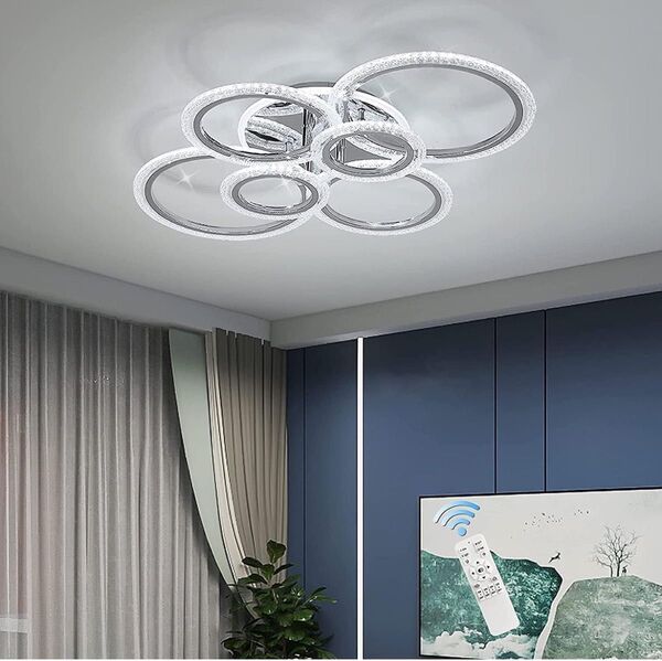 LED シーリングライト 北欧 円形省エネ アクリルシャンデリア ~12畳 おしゃれ リモコン付き