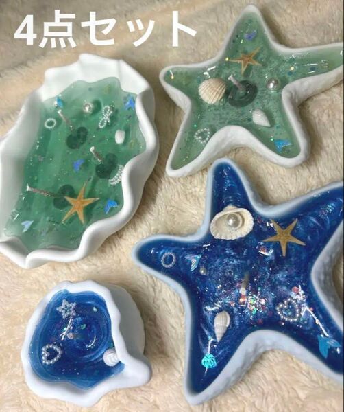 キャンドル 4点セット 海 夏 インテリア 置物 アロマキャンドル