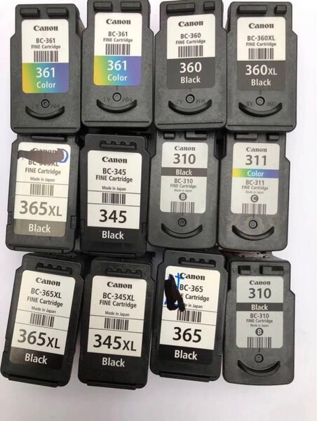 Canon 空 インクカートリッジ BC-361 360 365 310 311 345 合計12個 キャノン 使用済み