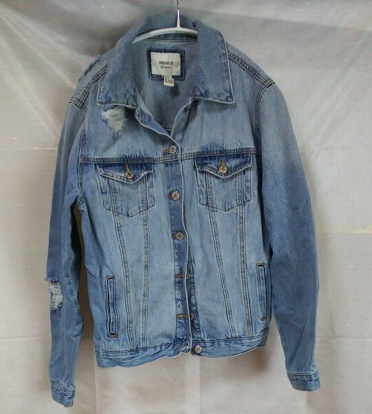 ★・FOREVER21 デニムジャケット Sサイズ ライトブルー ダメージ加工