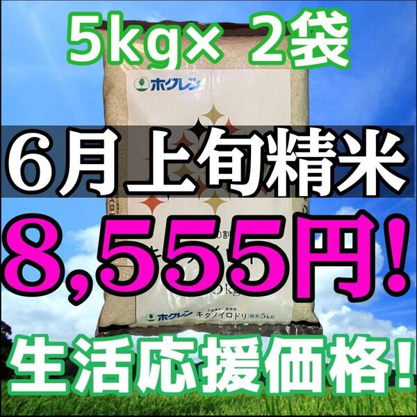 ホクレン キタノイロドリ 5kg×2袋 計10kg 精米 北海道産 ブレンド米 白米 お米