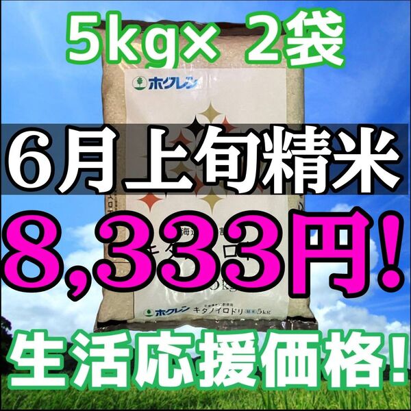 大抽選会対象!ホクレン キタノイロドリ 5kg×2袋 計10kg 精米 北海道産 ブレンド米 白米 お米