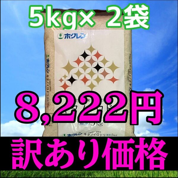 訳あり1点限り ホクレン キタノイロドリ 5kg×2袋 計10kg 精米 北海道産 ブレンド米 白米 お米