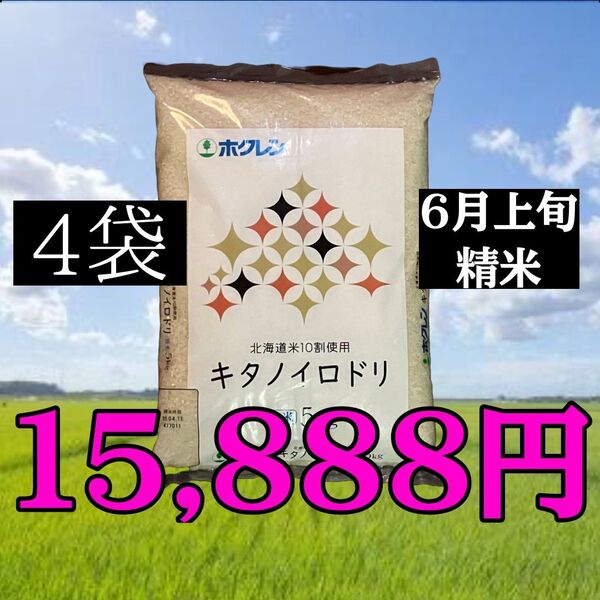 大抽選会対象!ホクレン キタノイロドリ 5kg×4袋 計20kg 精米 北海道産 ブレンド米 白米 お米