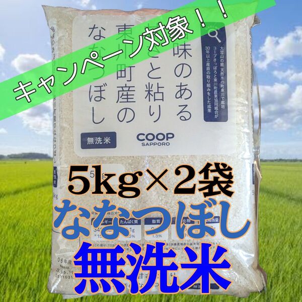 大抽選会対象 北海道産 令和6年産 東川町 ななつぼし 無洗米 5kg×2袋 計10kg お米