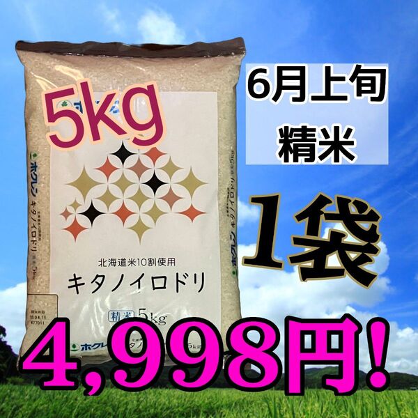 ホクレン キタノイロドリ 5kg 精米 北海道産 ブレンド米 白米 お米 6月上旬精米